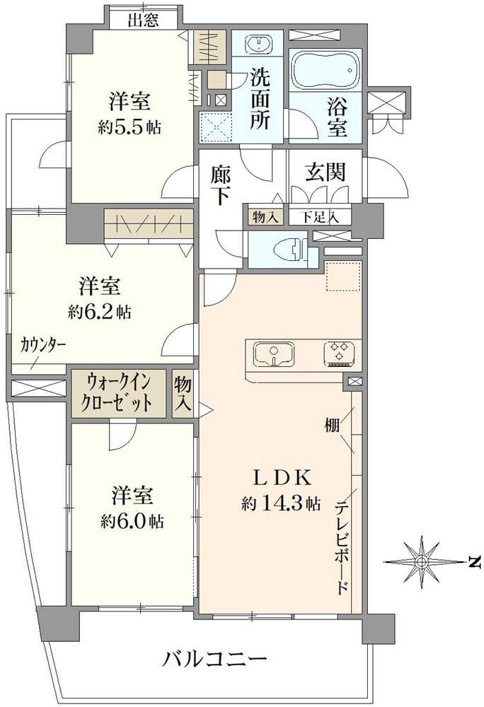 ウイングストリーム氷川台コートの間取図