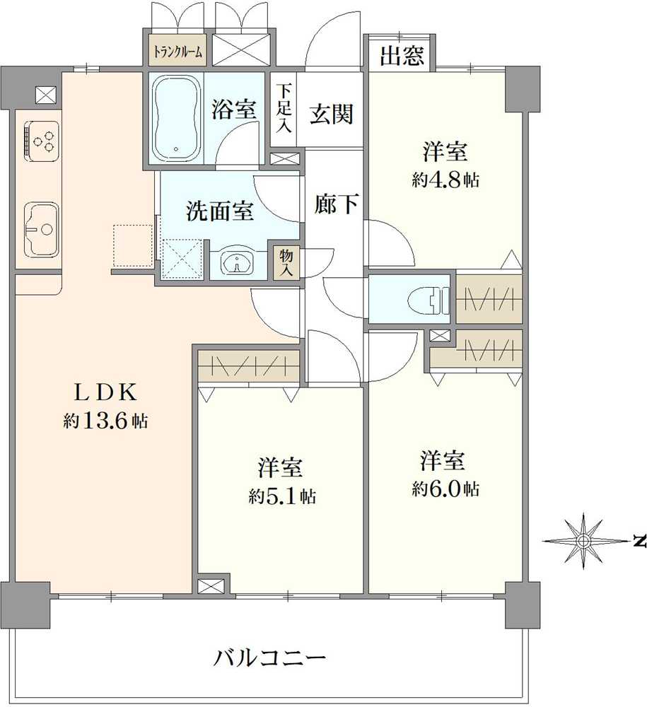 ウイングストリーム氷川台コートの間取図