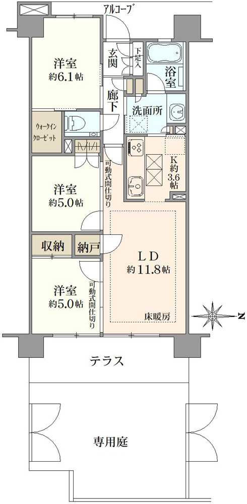 プラウド練馬中村橋ガーデンテラスの間取図