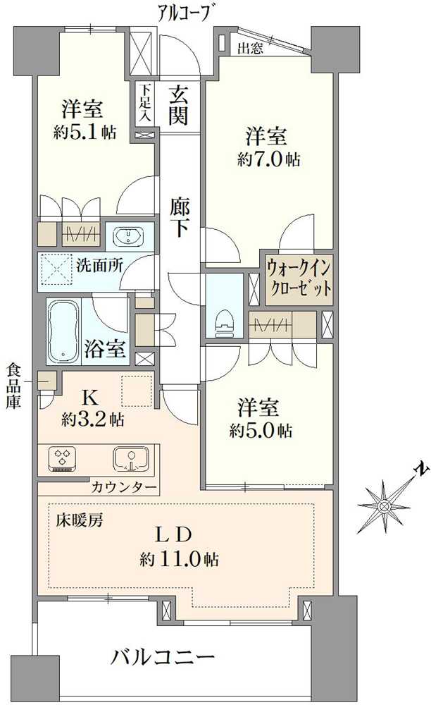 藤和シティホームズ氷川台の間取図