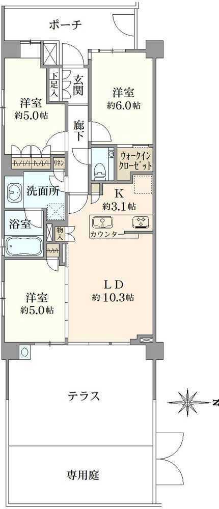 ヴィークグラン世田谷千歳船橋さくらガーデンの間取図