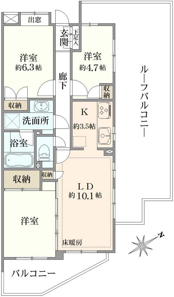 グランヒルズ小竹向原の間取図