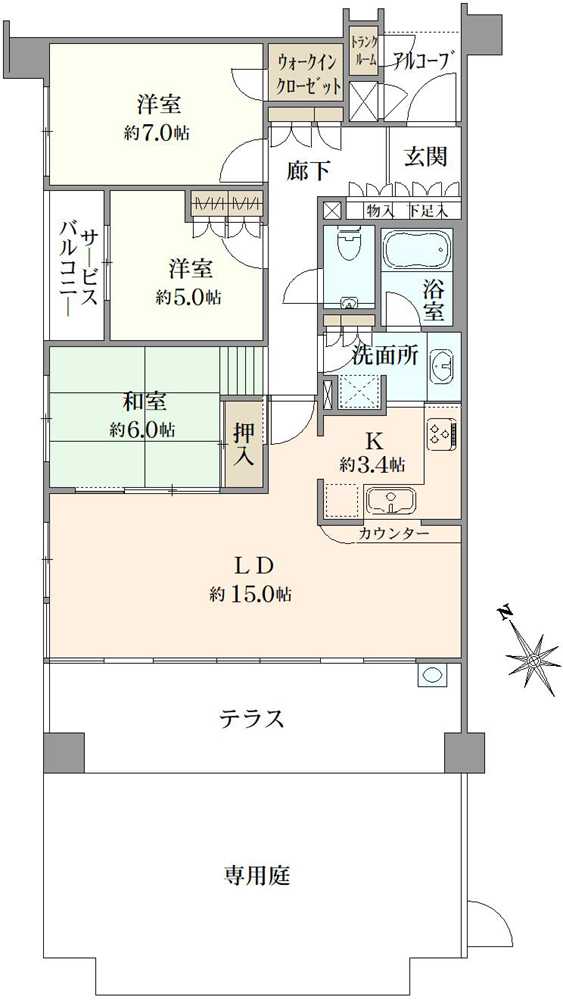 武蔵野レジデンシアの間取図