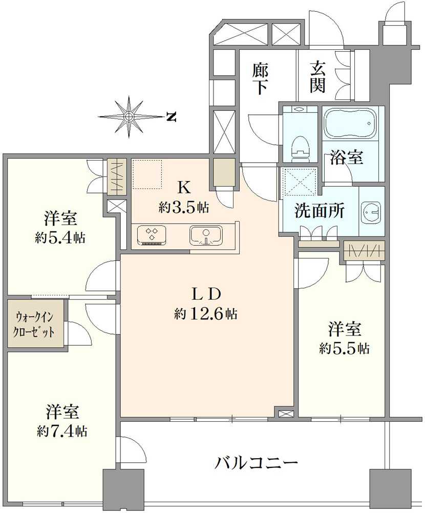 武蔵野タワーズ スカイクロスタワーの間取図