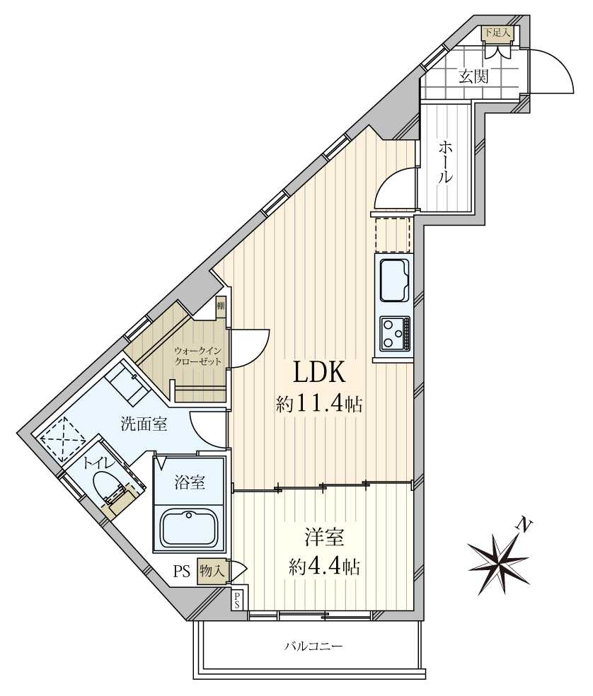 クローバー六本木の間取図