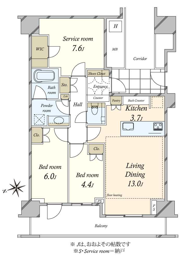 ブランズ麻布狸穴町の間取図