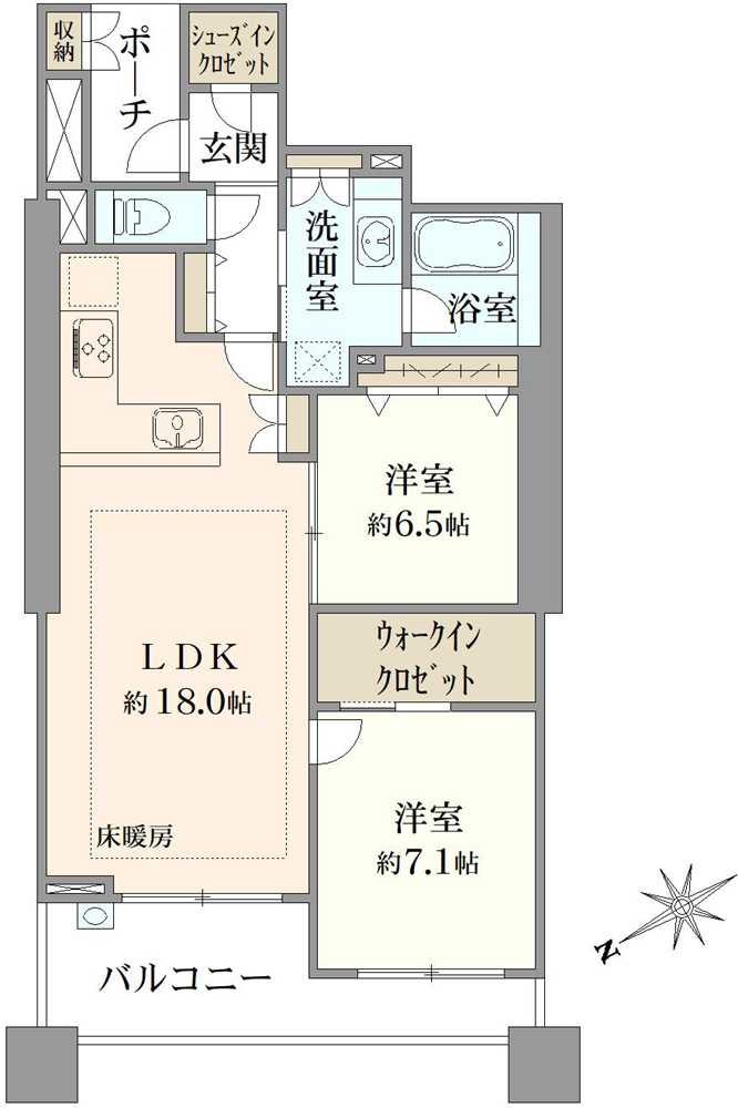 パークシティ市川B棟の間取図