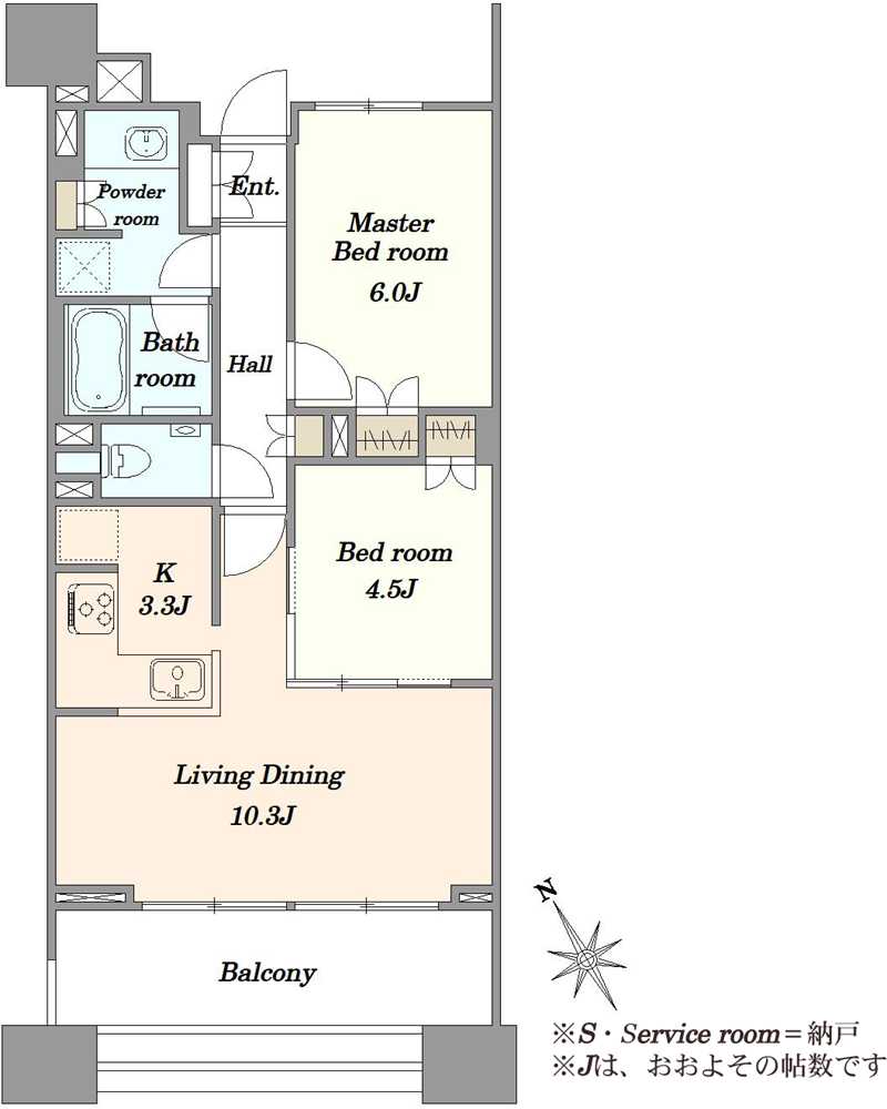 クレヴィアタワー目黒不動前の間取図
