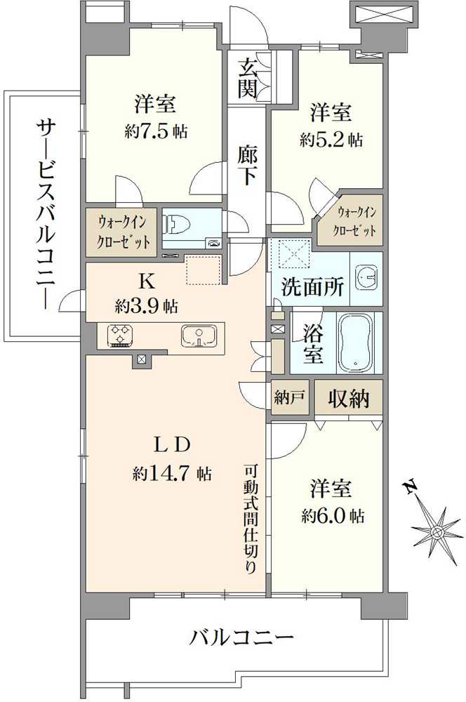 プラウド下総中山ディアージュの間取図
