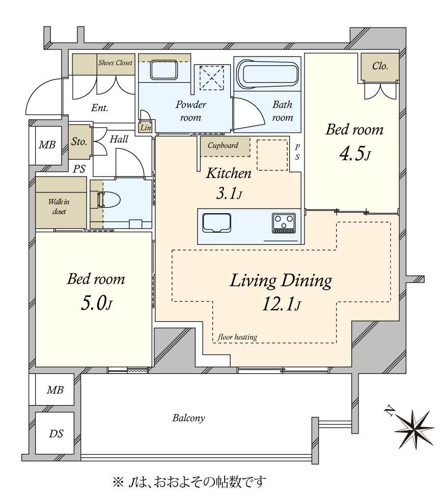 プレミスト東銀座築地Arc Courtの間取図
