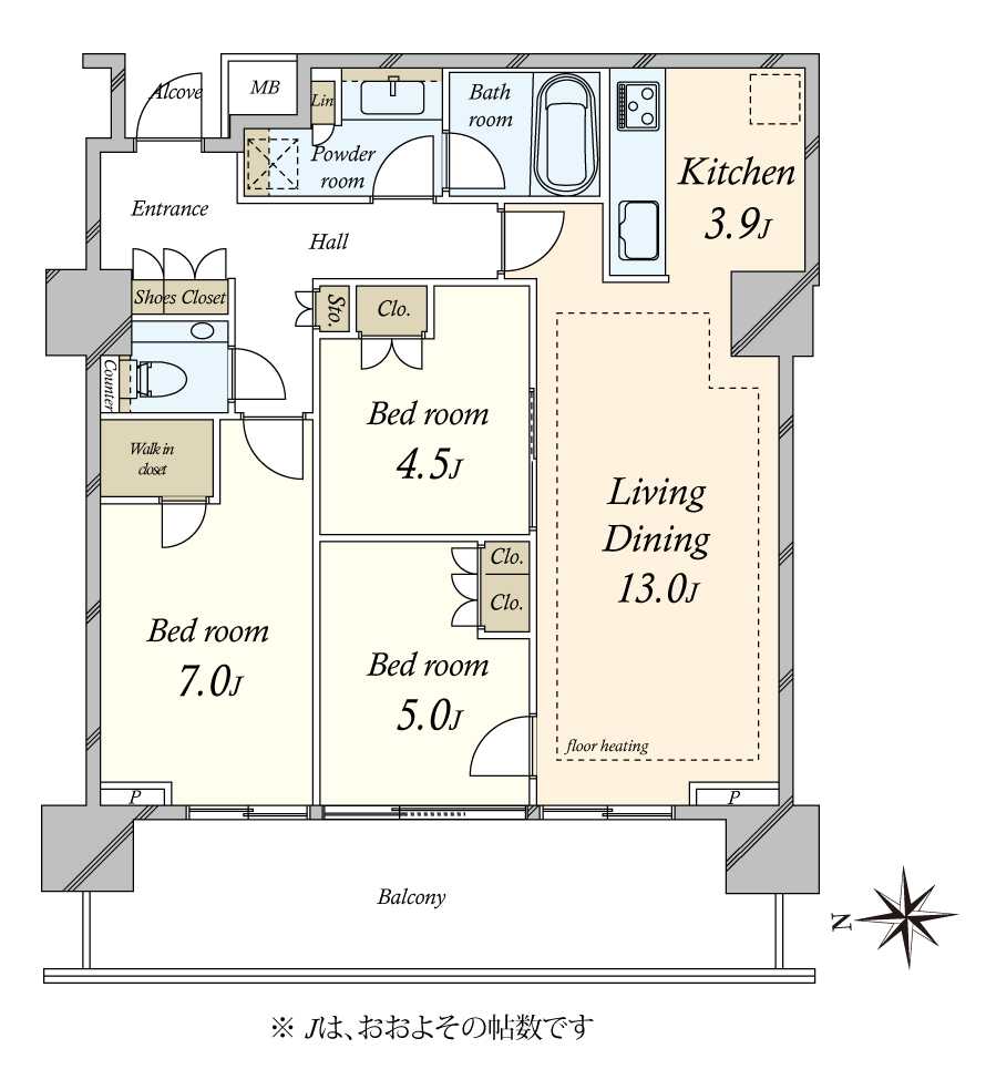 プラウド恵比寿ヒルサイドガーデンの間取図