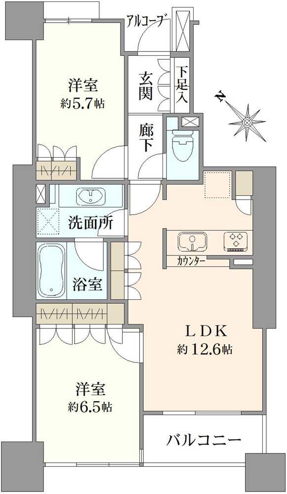 クレッセント東京ヴュータワーの間取図