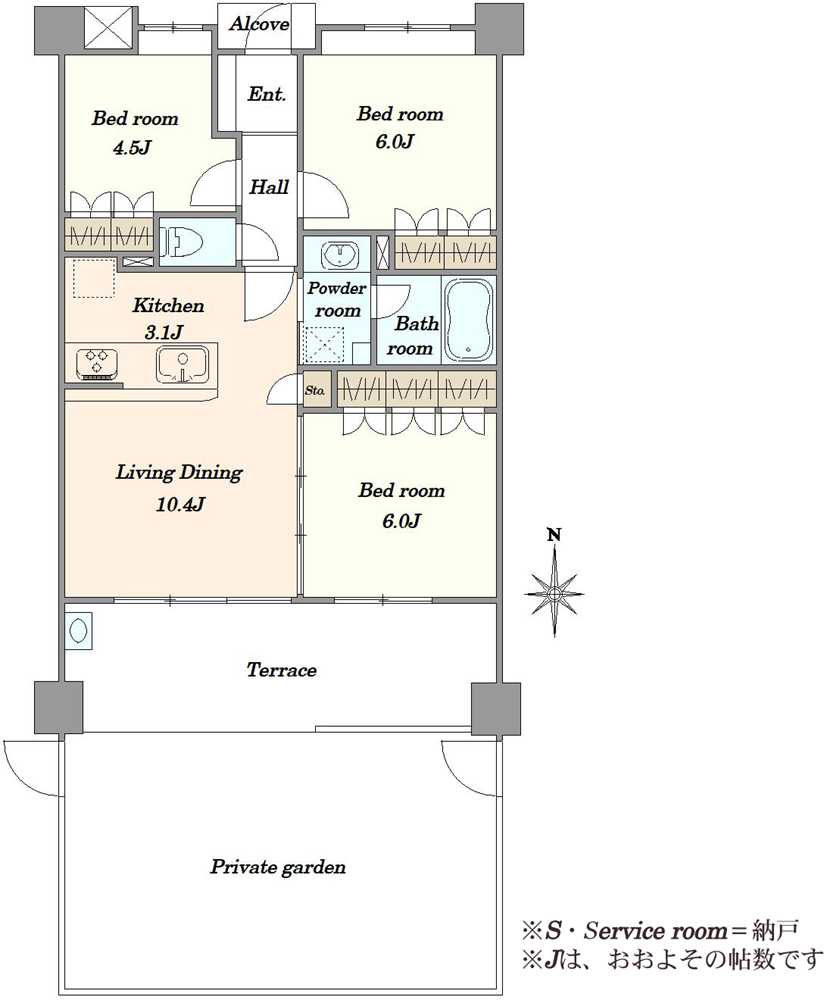 エクセレントシティ武蔵新城アクトラージュの間取図