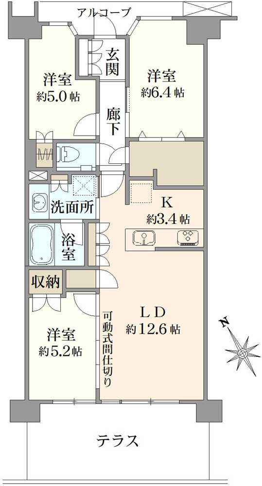 プラウドシティ武蔵野三鷹フロントコートの間取図