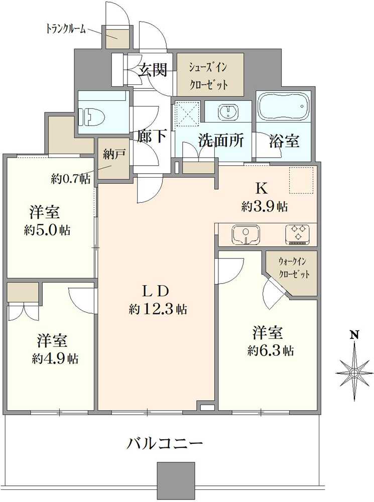 武蔵野タワーズスカイクロスタワーの間取図