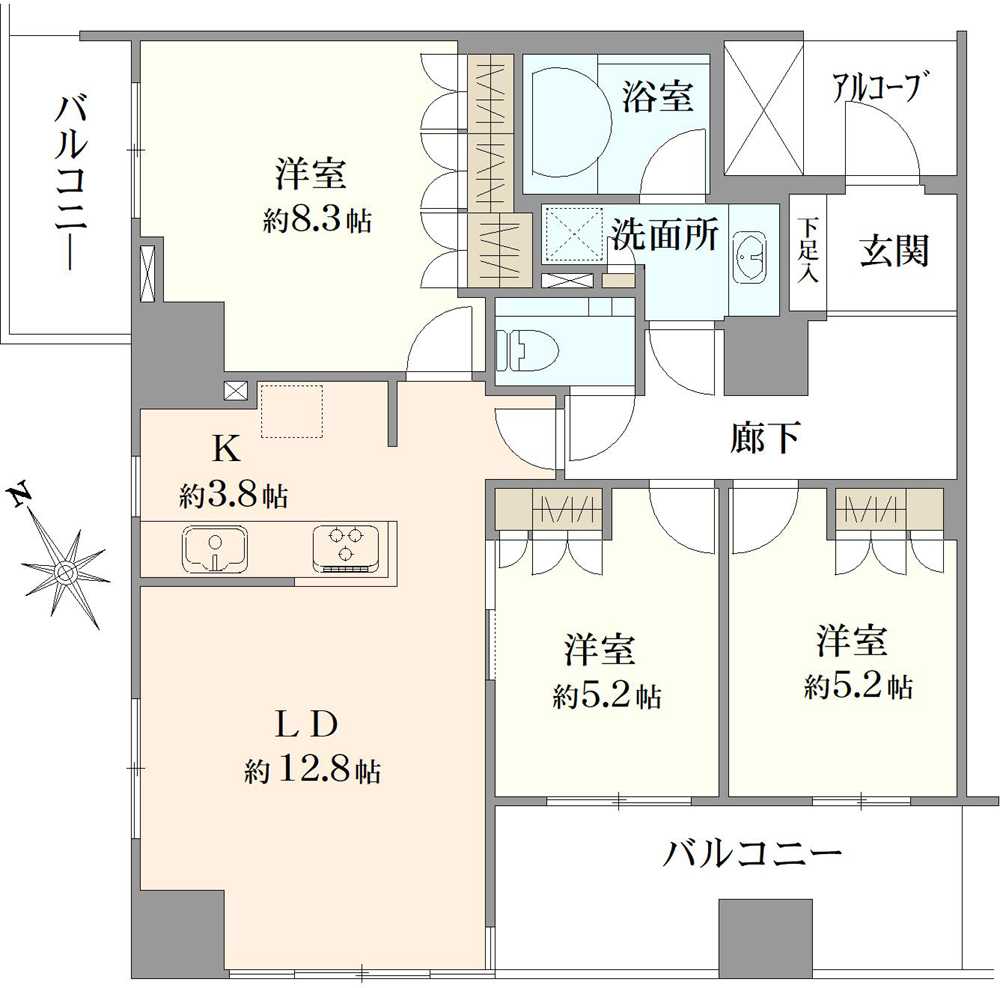 クレッセント三鷹ザ・タワーの間取図