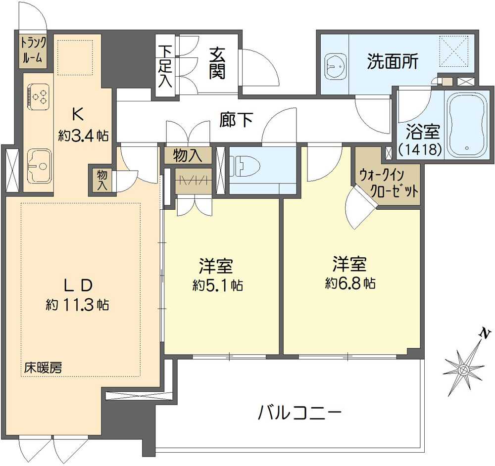 クラッシィタワー靱公園の間取図