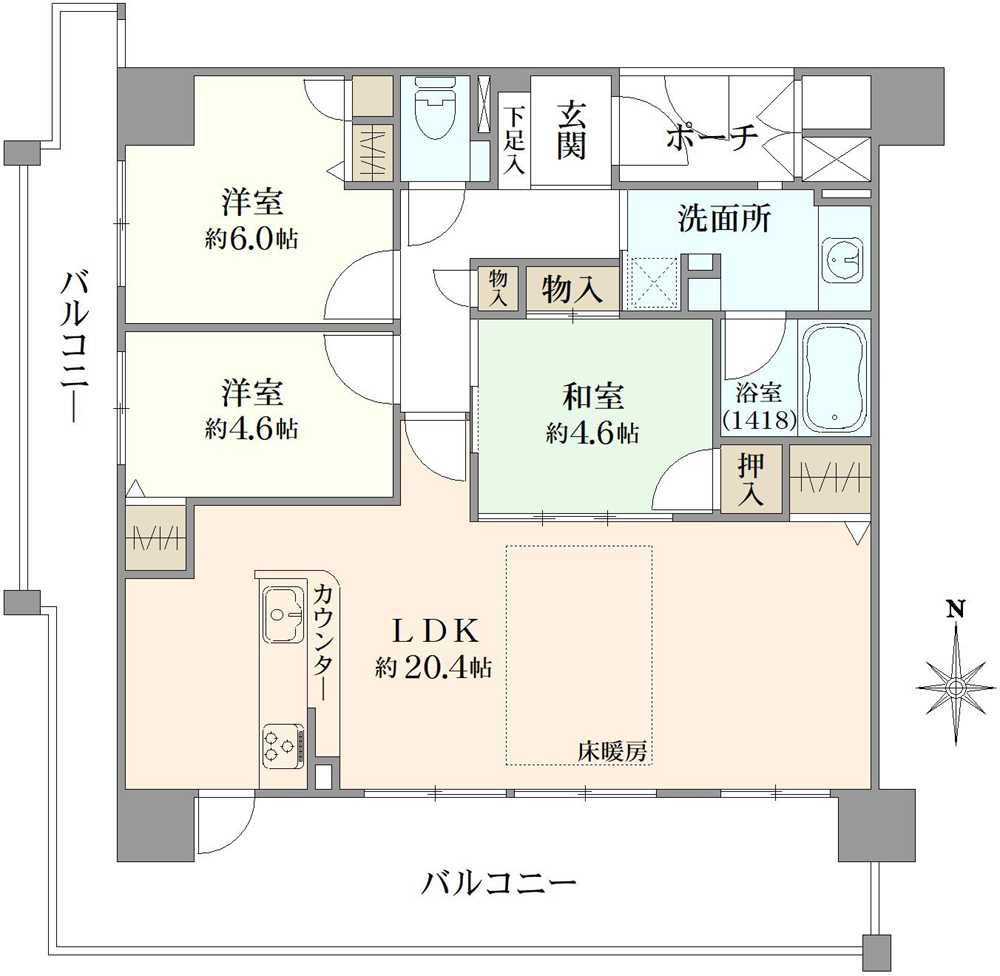 緑橋駅前アーバンコンフォートの間取図