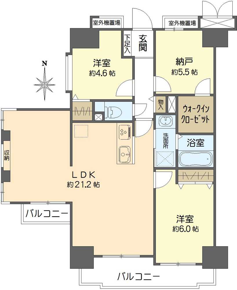 ライオンズマンション城東緑橋の間取図