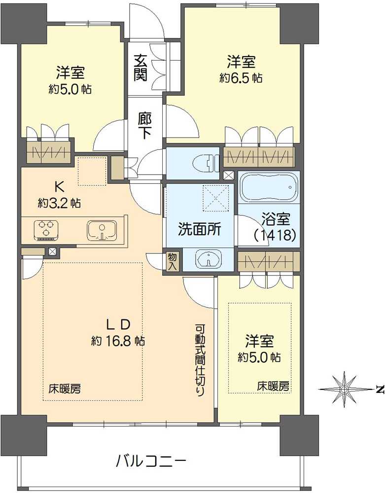 リバーガーデン四天王寺の間取図