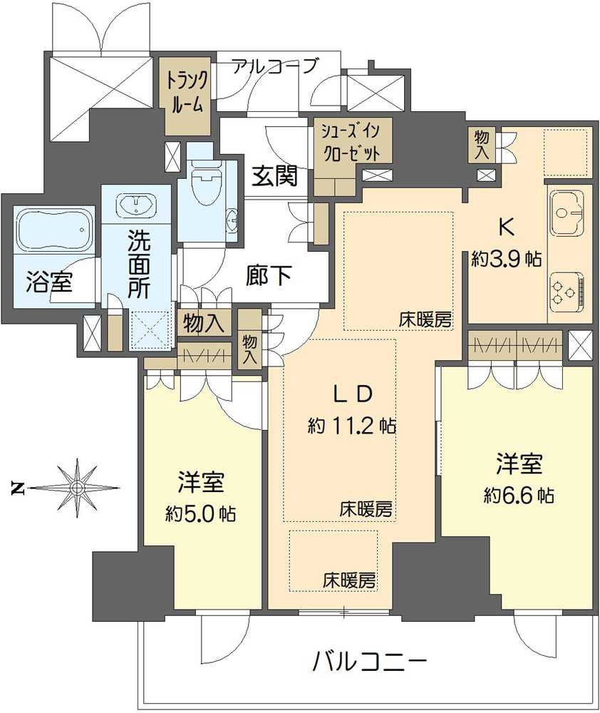 ジオタワー新町の間取図