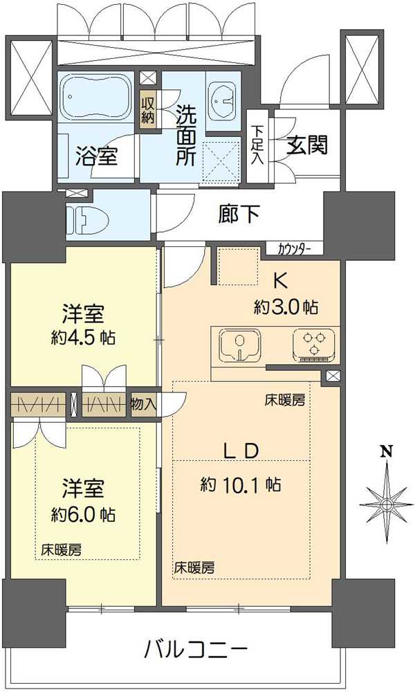 プレミストタワー靱本町の間取図