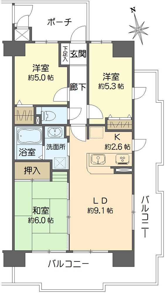 グリーンコーポ緑橋の間取図