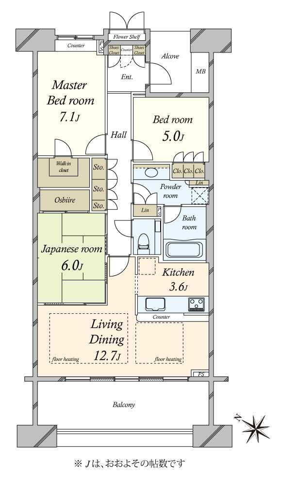 ザ・リバープレイスセンターコートの間取図