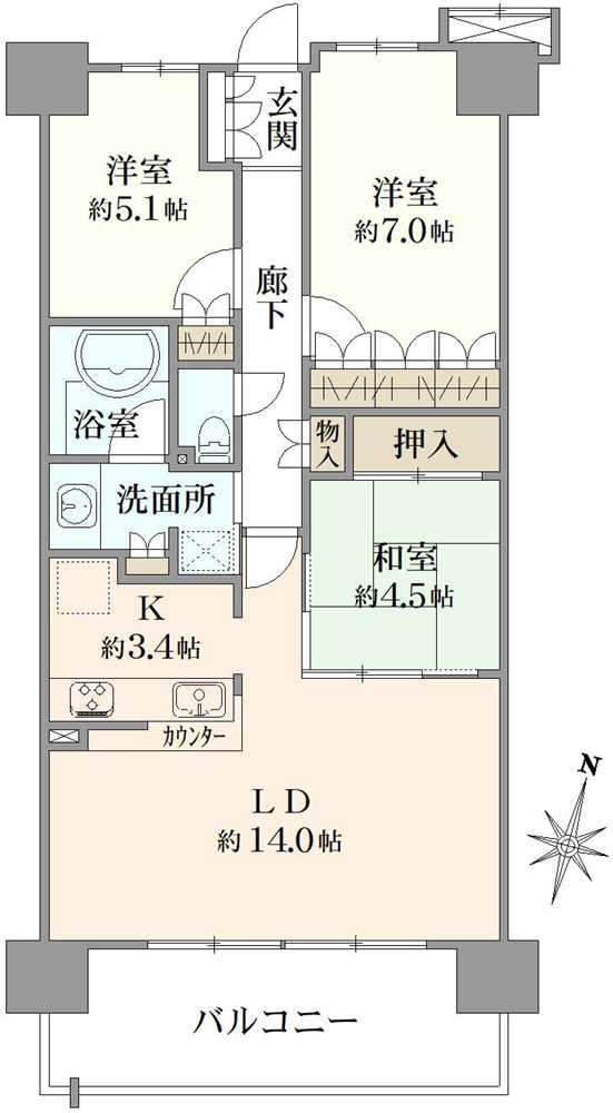 キャピタルガーデン東大島ソレアの間取図