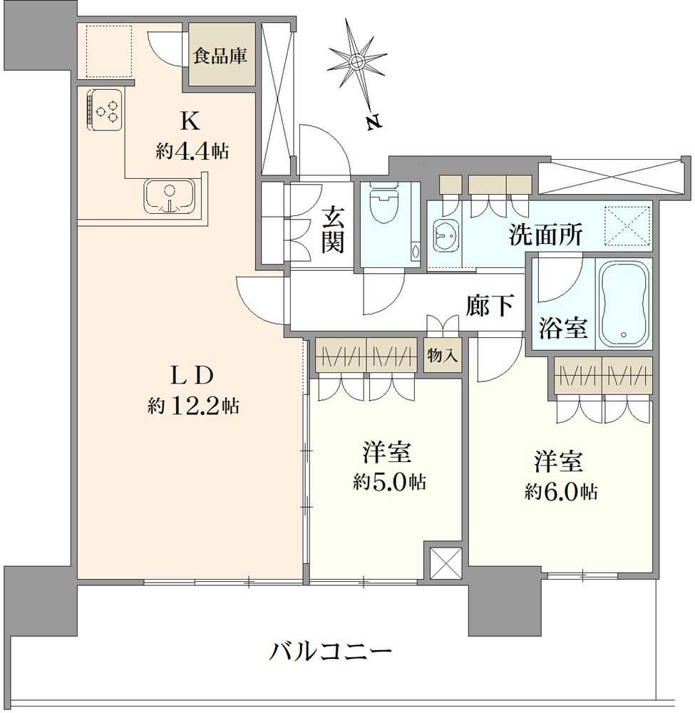 プラウドタワー小岩ファーストの間取図