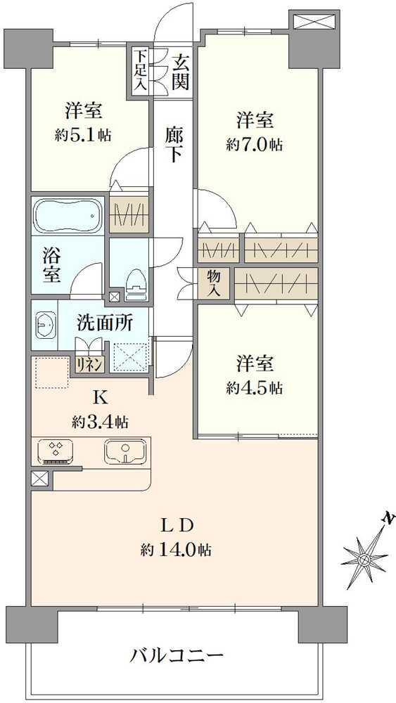 キャピタルガーデン東大島ソレアの間取図