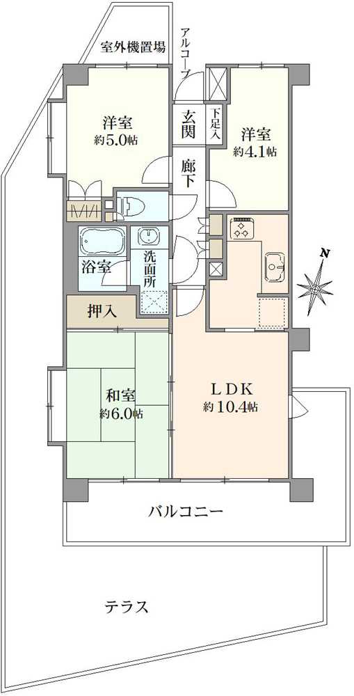 戸塚南パーク・ホームズ伍番館の間取図