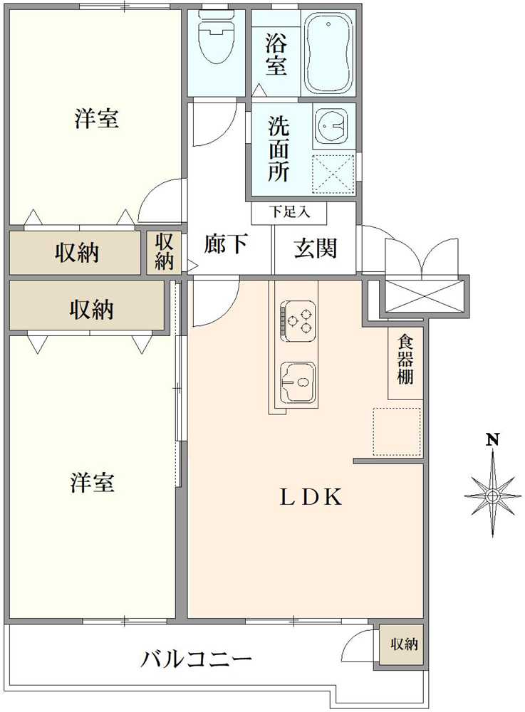 前田ハイツ8号棟の間取図