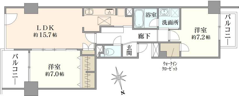 ニューシティ東戸塚パークヒルズN棟の間取図
