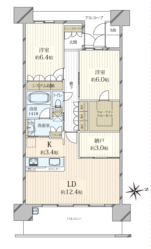 阿波座ライズタワーズ　マーク20の間取図