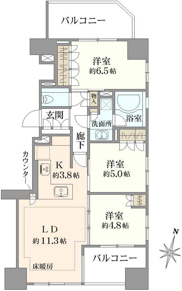 Brillia護国寺富士見坂の間取図