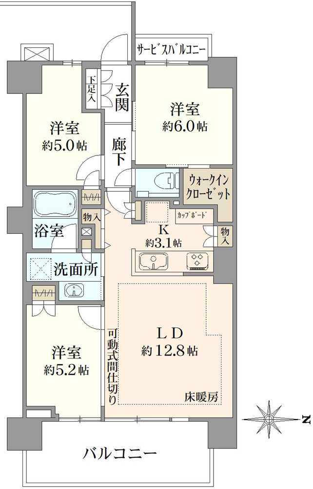 プラウド王子神谷の間取図