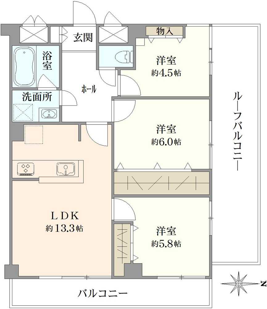 シティハイツ大山の間取図