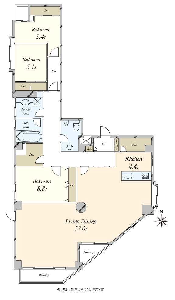 エクレール乃木坂の間取図