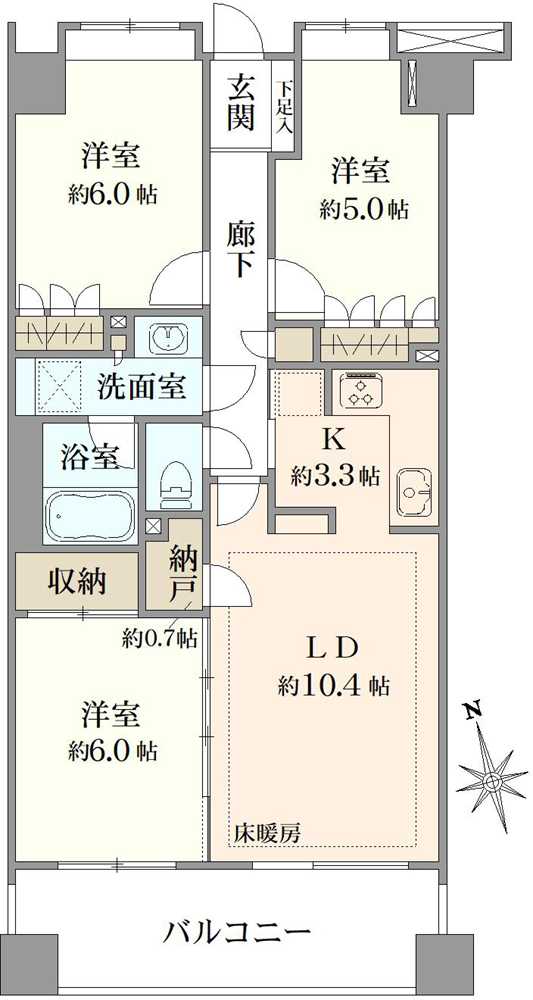 ヒルズ本八幡プレシャスコートの間取図