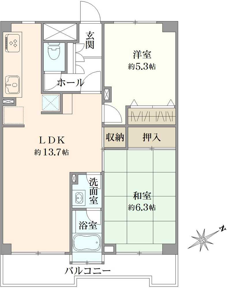 ハイタウン塩浜第弐　弐九号棟の間取図