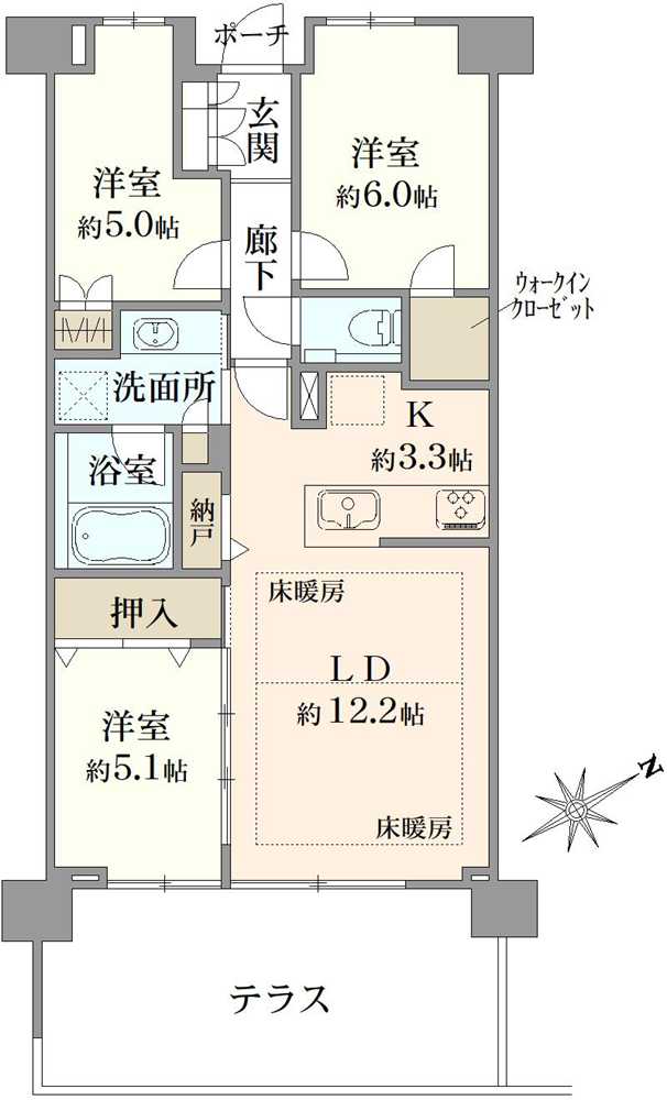 プラウド市川の間取図
