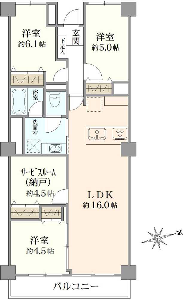 ルネ南市川の間取図