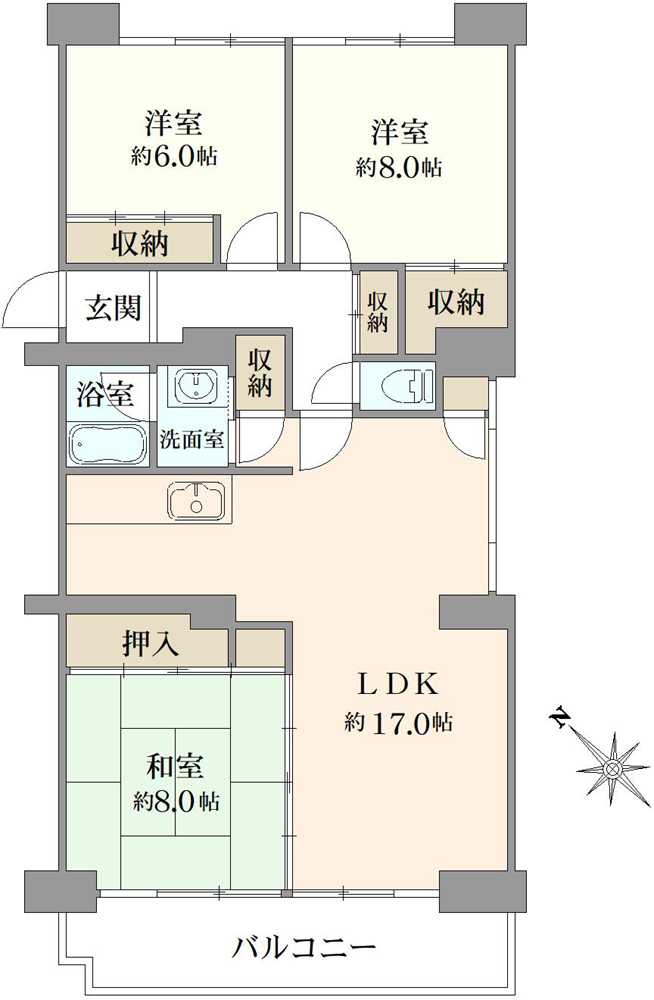 西船橋ハイム3号棟の間取図