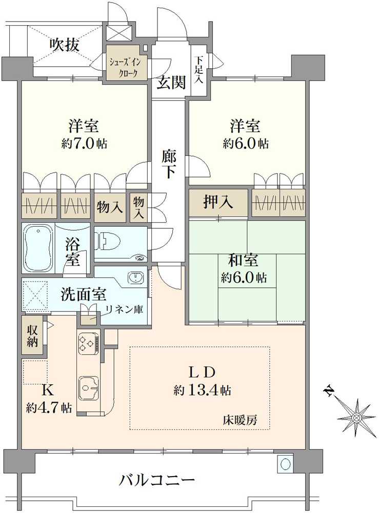 アルファグランデ市川妙典の間取図