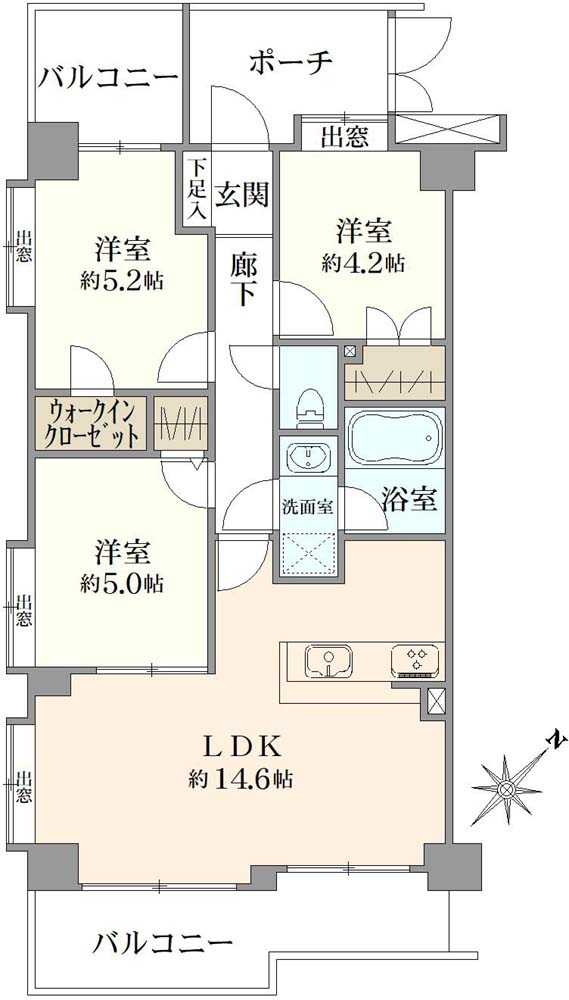 グランエスト氷川台の間取図