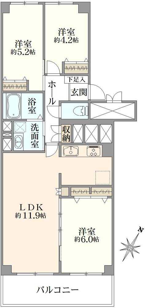 サニーハウス南行徳B棟の間取図