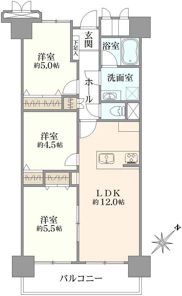行徳ハイム2号棟の間取図