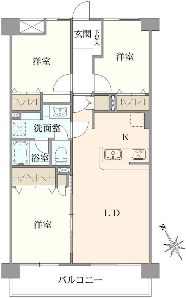 コープ野村本八幡マンション1号棟の間取図