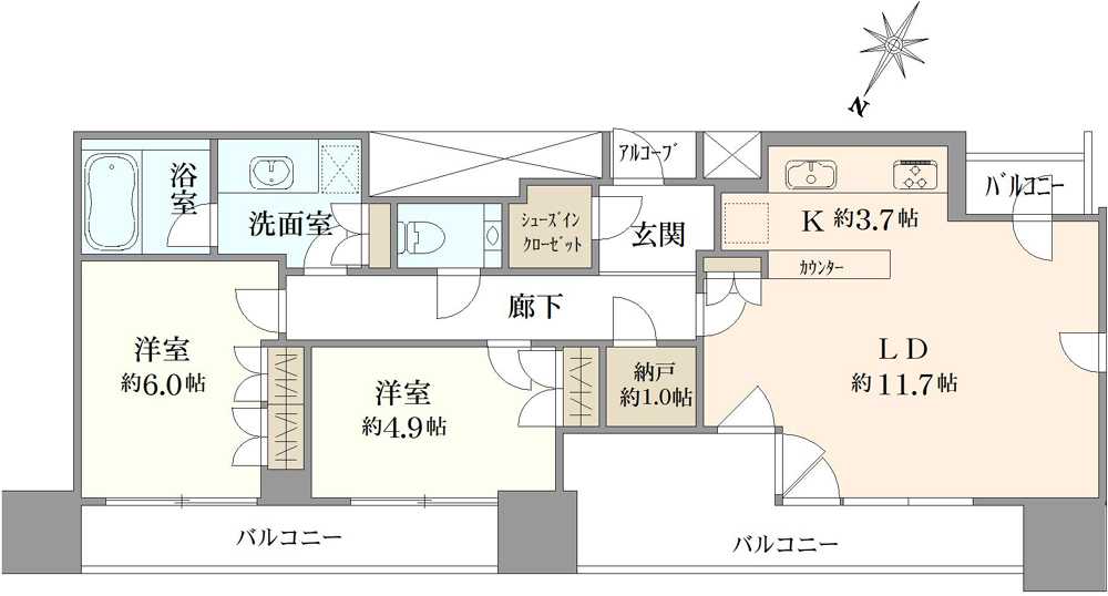 カテリーナ三田タワースイートウエストアークの間取図